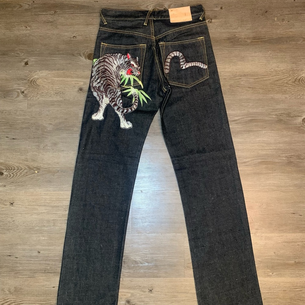 Rare evisu tiger embroidery jeans